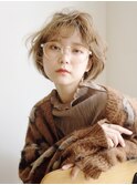 ショートヘア_チェリーブラウンフェミニンロング_48952