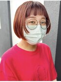 ボブパーマ/黒髪パーマ/切りっぱなしボブ/ショートボブ