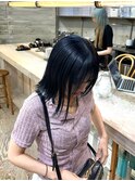 ブルーブラックネイビーカラー透明感カラーくすみカラー髪質改善