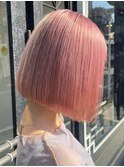 ダブルカラーミルクティーベージュカラーケアブリーチ韓国ボブ