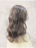 艶感♪髪質改善カラー大人可愛いグレージュハイライトセミロング