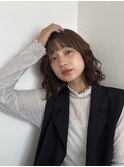 王道ボブスタイル×ナチュラルアッシュカラー