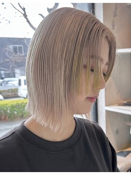 カムジーヘッド(COMEGHEAD) ダブルカラーミルクティーベージュカラーケアブリーチ韓国ボブ