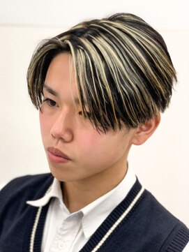 エルマーク 京橋(L-MARK) ハイライトセンターパートメッシュダブルカラーツーブロック