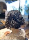 黒髪パーマでふんわり可愛く♪