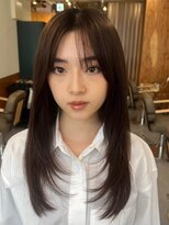 ノイカーム(noi Calm) 顔周りレイヤーカットくびれヘアミルクティーベージュカラー