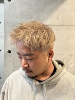 リベルテ グリット(Liberte Grit)&nbsp;メンズハイトーンブリーチ１回スパイキーショート寒色ベージュ