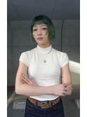 モスグリーンレイヤーボブ