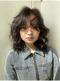 ハッシュカット/パーマ/外ハネボブ/ワイドバング/オン眉
