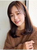 うる艶髪艶感美髪サイドバングレイヤーカットエアリーカール