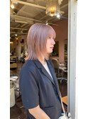 ハイトーンボブ/ミルクティーベージュ/切りっぱなし/レイヤー