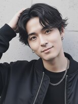 men's salon SOUL. 福山駅前店【メンズサロンソウル】【4月NEWOPEN(予定)】 センターパート コンマバング フェザーパーマ 刈り上げ 20代
