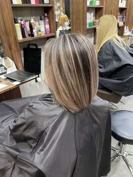 ラフ(LAFF) #黒髪#ボブルフ#ネビージュ#小顔#ワンレン