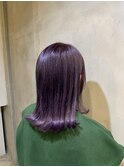 ブリーチカラー/パープル/切りっぱなしロブ