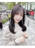 丸山style 王道シースルーセミロング×暗髪カラー