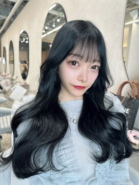 ラルムバイシー 新宿(LARME by Sea) ブルーブラック/顔まわりカット/レイヤーカット/レイヤー/韓国