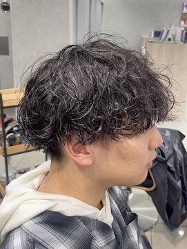 アッシュ 高幡不動店(Ash) 波巻きツイストスパイラルパーマツーブロックメンズマッシュヘア