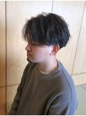 刈り上げショートセンターパートフェザーパーマ
