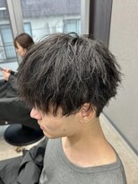 フイ 横浜センター北店(Hui)&nbsp;フェザーパーマ/グレーブルーカラー/刈り上げショートパンク