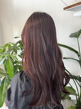 ピークスヘア(peaks hair) ブリーチなし暖色ピンクブラウン◎Aina