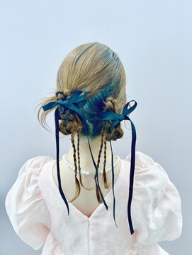 プルクラギンザ(PulchraGINZA) カチモリ/編みおろし/リボンヘア/ツイン/愛され