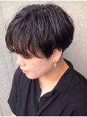 大人ショートボブ/ハンサムショート/前髪あり/30代40代50代