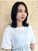 ミディアムレイヤー 前髪なし 顔周りカット くびれヘア 髪質改善
