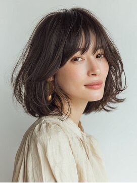 クラゲヘアー/小顔/ココアベージュ/オリーブグレー/川西