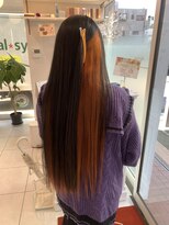 ルルバイアズール 草加店(LULU by azule)&nbsp;インナーカラー，オレンジ，ビビットカラー【草加】