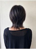 小顔見せ抜け感マレットウルフショート