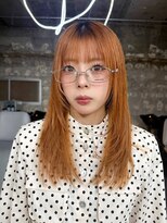 ステップボーンカットオオサカ(STEP BONE CUT OSAKA Via TICK-TOCK)&nbsp;【ステップボーンカット】レイヤーオレンジロング