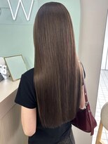 イロウ 天神大名店(IROW) ロングストレート 髪質改善トリートメント オリーブグレージュ