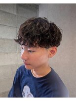 ワンワンオー バーバーショップ コンチネンタル(@110 BARBER SHOP continental)&nbsp;シャドウパーマツーブロックマッシュ