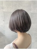 秋冬カラー　ケアブリーチ　グレージュ　ショートボブ