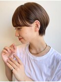 大人可愛い20代30代マッシュショートチョコレートカラーM0813