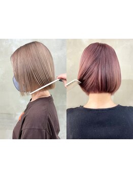 【Magico】にしかできないミルクティーベージュ［ボブ/ダブルカラー/ブリーチカラー/原宿］