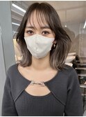 韓国ヘアグレージュカラーブリーチ無し髪質改善イヤリングカラー