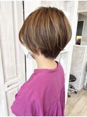 福山市Caary立体感シースルーハイライトお洒落ハンサムショート