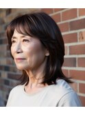 ナチュラルハイライト　50代ミディアム