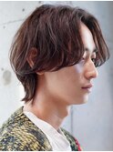 ラフでルーズな毛流れセンターパートウルフ