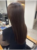 髪質改善ストレート透明感カラー