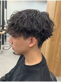 シャドウパーマメンズカットスパイラルパーマツイスパ波巻き