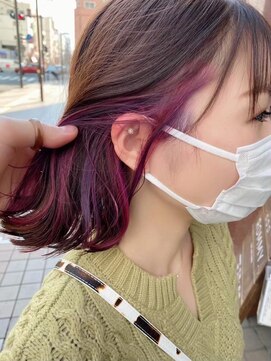 ロミー 本厚木(ROMMY.) くびれボブ◎インナーカラーチェリーレッドバーガンディ◎本厚木