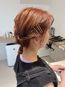 アソビ ヘア ラボ(Asobi hair lab) 【ダブルカラーでつくる艶オレンジブラウン】