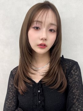 アッシュ 新杉田店(Ash) 新杉田レイヤーカット韓国ダブルカラー顔周り前髪カットボブ