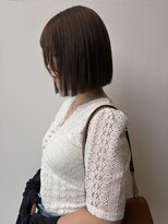 ロックス バイ マグ 松本(rocks BY MAG)&nbsp;艶感ヘーゼルブラウン×切りっぱなし大人ボブ