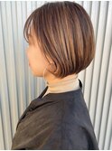 ミニボブ_ハイライトカラー_チョコブラウン[20代30代40代50代]