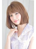 小顔ショートボブ×マロンベージュ　大人可愛い　20代30代40代c4