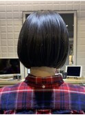 ツヤ感で垢抜け!ミニボブ暗めアッシュ【カミケンガレリア】