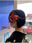 ■成人式用　ボブ×水引×花飾